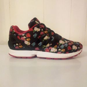 Adidas Women's ZX Flux Torsion Floral Black Pink Running Shoes Size 6.5